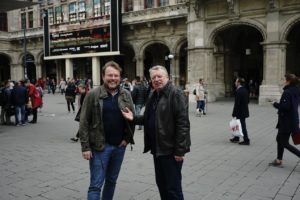Tomasz Konieczny i Jacek Zygadło - realizator i operator filmu, Mediolan, maj 2017 rok